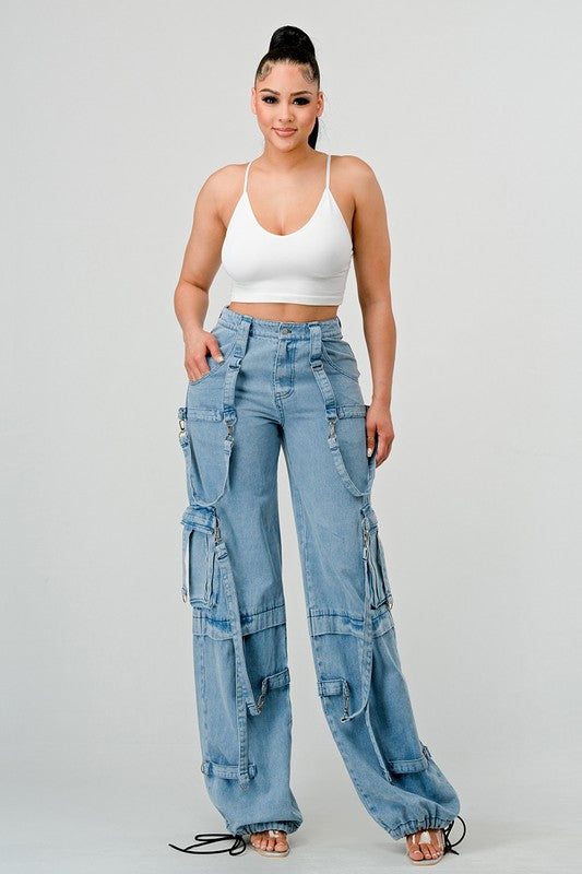 Athina Cargo String Denim Jeans