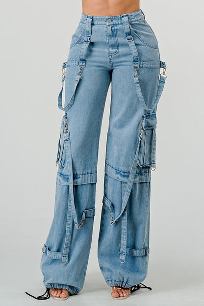 Athina Cargo String Denim Jeans