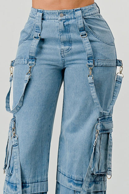 Athina Cargo String Denim Jeans