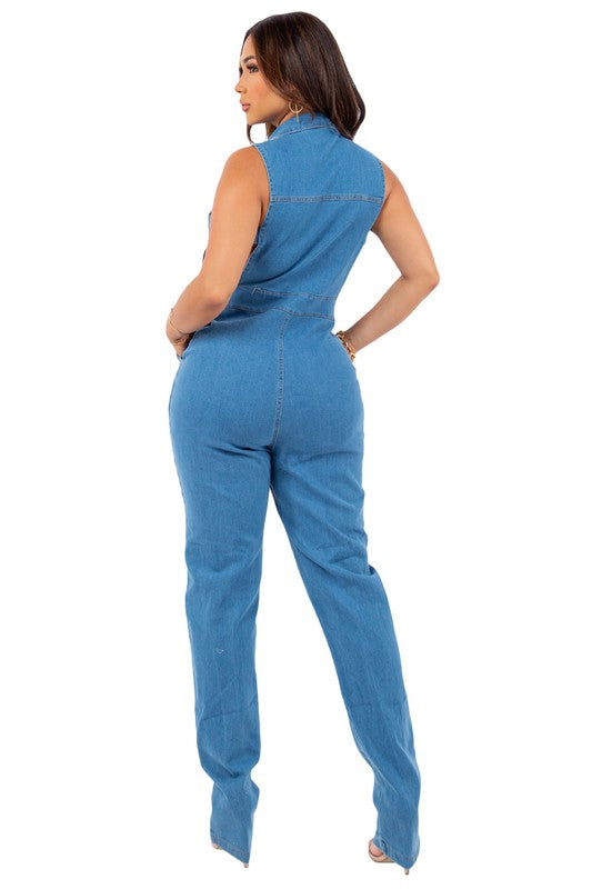 Sexy Denim Jumpsuit By Claude