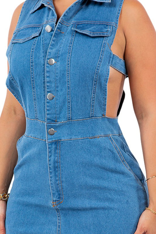 Sexy Denim Jumpsuit By Claude