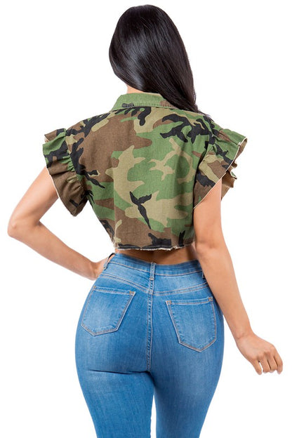 Cropped Camo Top Vest