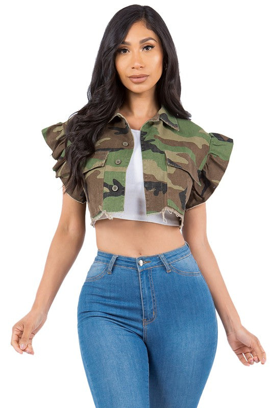 Cropped Camo Top Vest