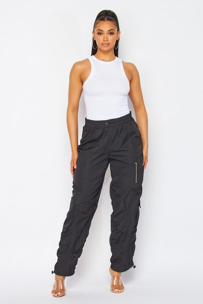 Ruched Parachute Pants