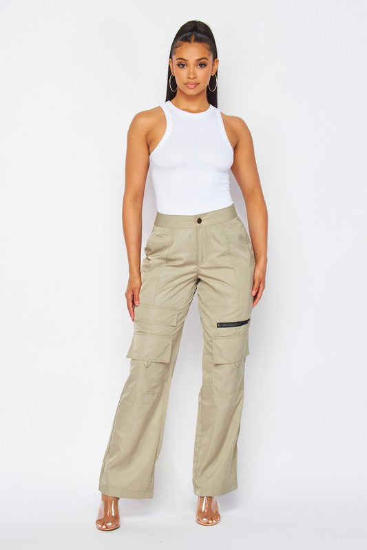 Utility Parachute Pants - Nude