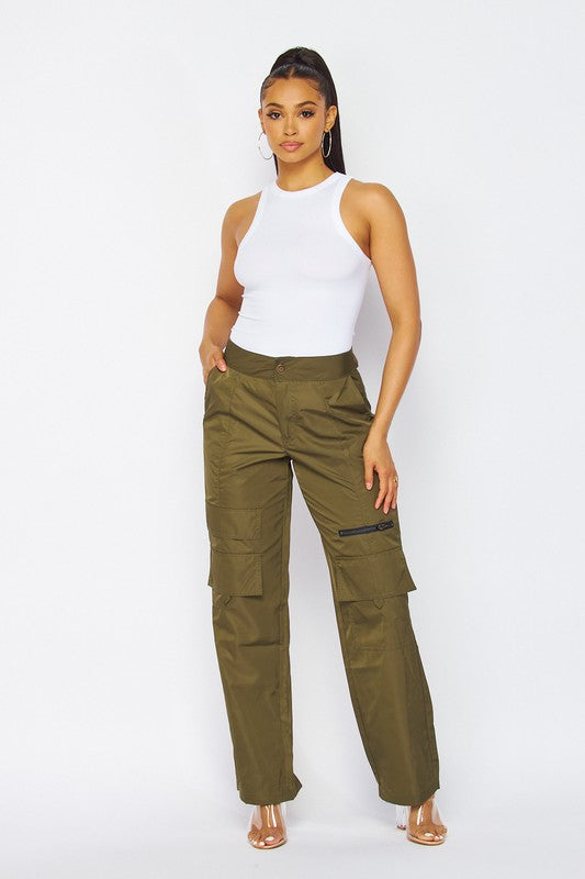 Utility Parachute Pants - Nude