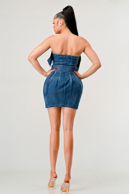 Buckle Me Up Denim Mini Dress