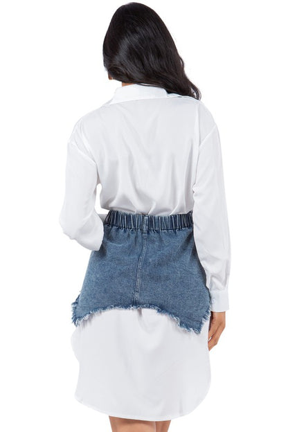 Denim Skirt Shirt Dress