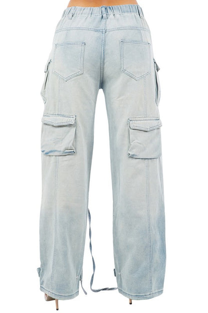 Cargo Style Denim Jeans