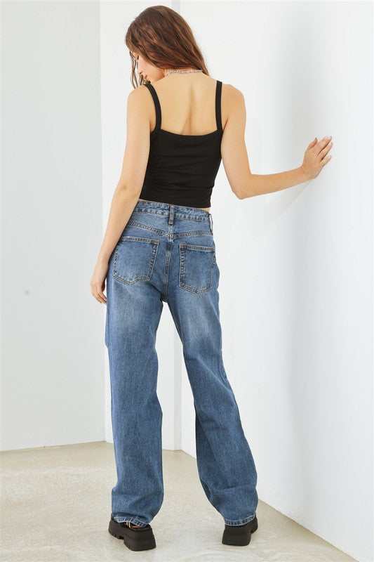 Distressed High Waist Jeans Tasha Apparel