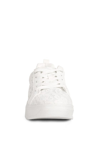 Flakes Lace Detail Low Platform Sneakers