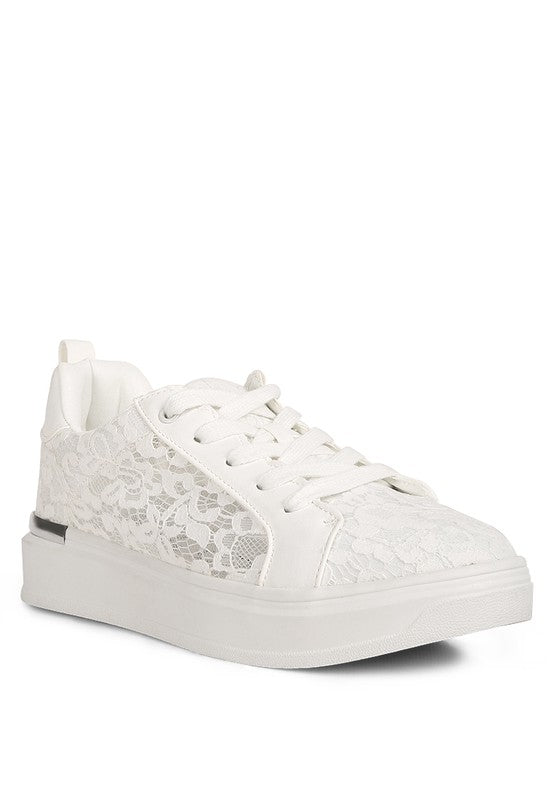 Flakes Lace Detail Low Platform Sneakers