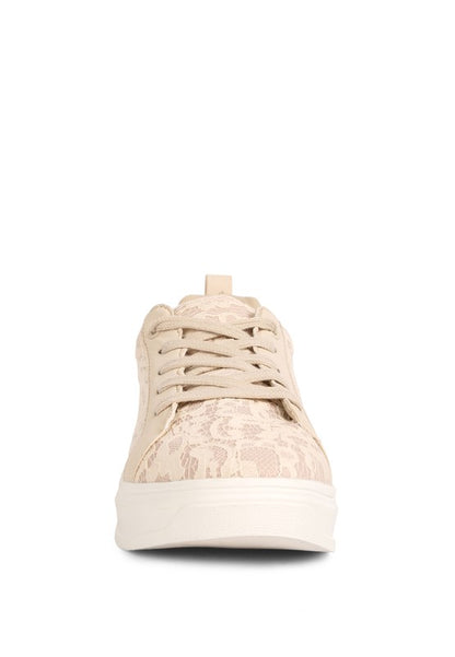 Flakes Lace Detail Low Platform Sneakers