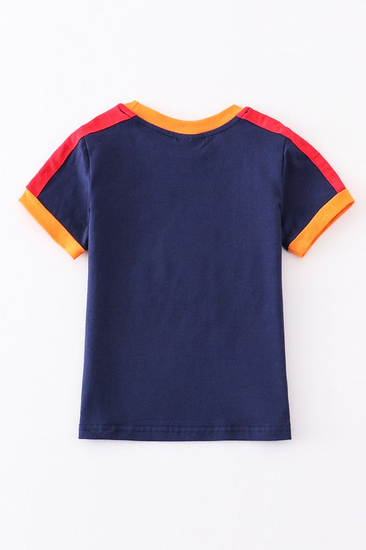 Boys Navy Crayon LEARN  Top