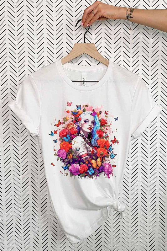 Harley Quin Icon Floral Graphic Tee