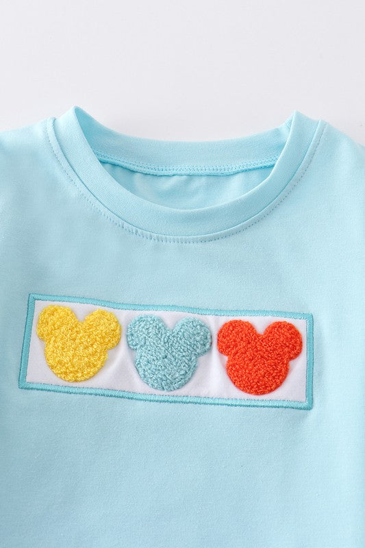 Boys French Knot Character Top - Blue