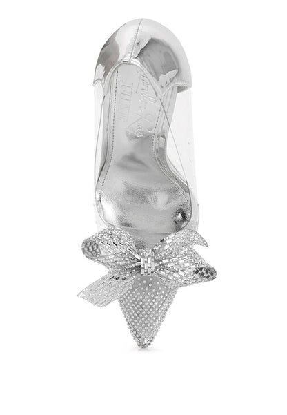 Erika Rhinestones Embellished Clear Pump Shoes