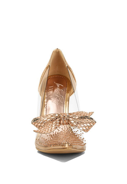 Erika Rhinestones Embellished Clear Pump Shoes