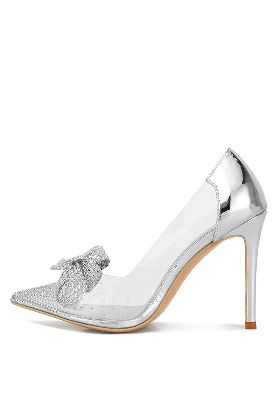 Erika Rhinestones Embellished Clear Pump Shoes