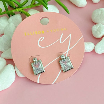 Sparkly Square Stud Earrings