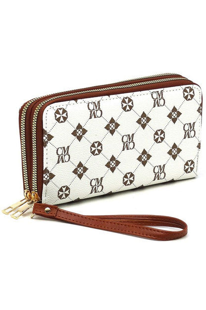 CM Monogram Zip Around Clutch Wallet Wristlet