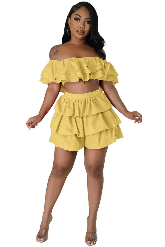 Ruffle Top and Short Set