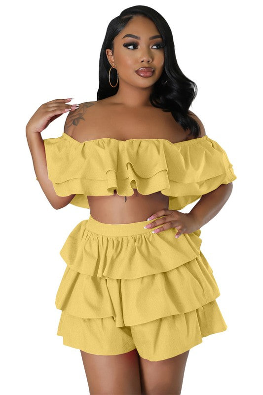 Ruffle Top and Short Set