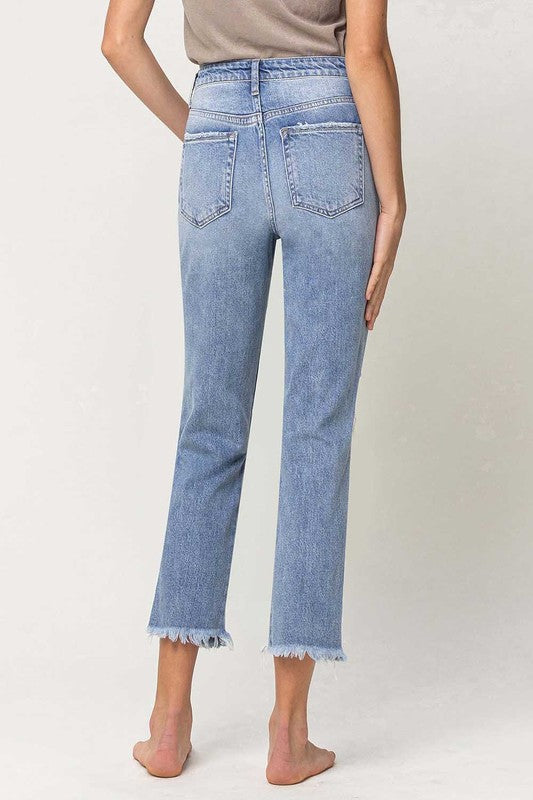 Vintage Super High-Rise Distressed Relaxed Straight Jeans