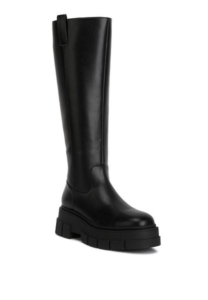 Blume Faux Leather Platform Knee Length Boots