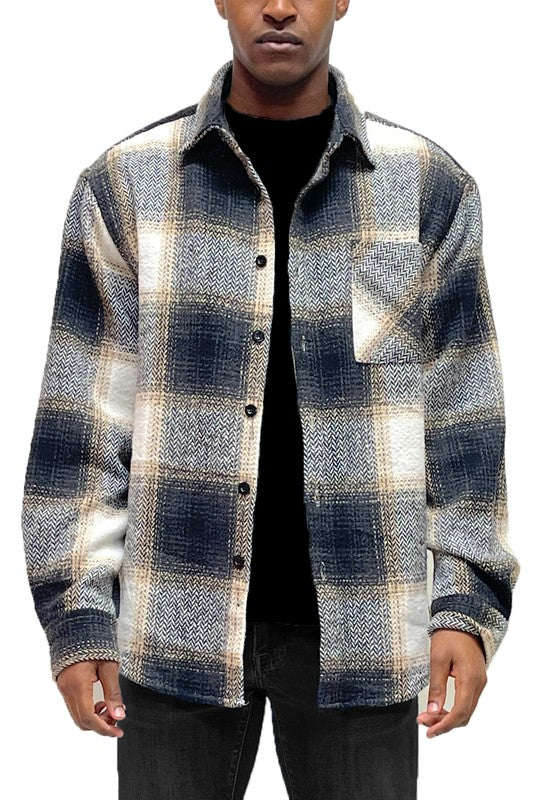 Men's Flannel Shirt Jacket Shacket