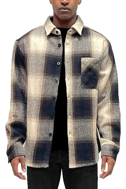 Men's Flannel Shirt Jacket Shacket