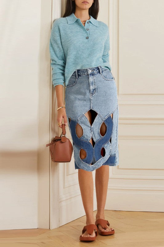 Details Denim Skirt