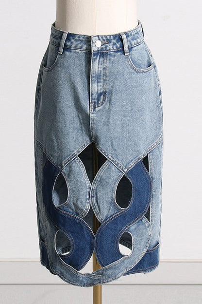 Details Denim Skirt