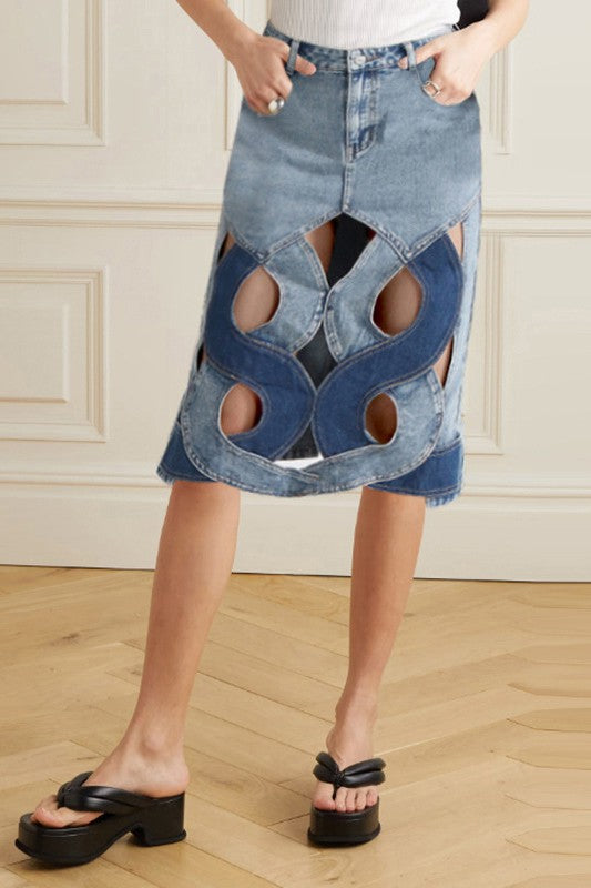 Details Denim Skirt