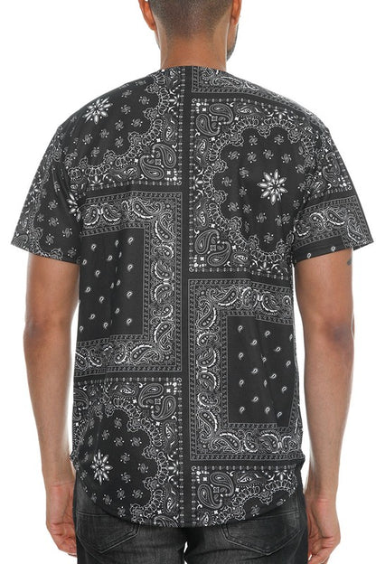 Bandana Print Baseball Men's Jersey