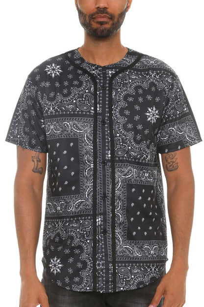 Bandana Print Baseball Men's Jersey