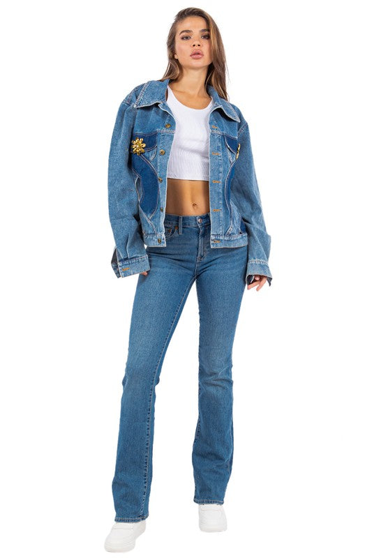 Heart of Gold Oversize Denim Jacket