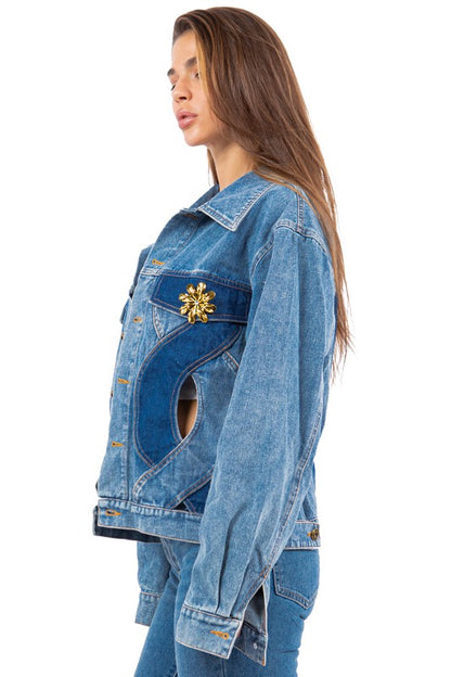 Heart of Gold Oversize Denim Jacket