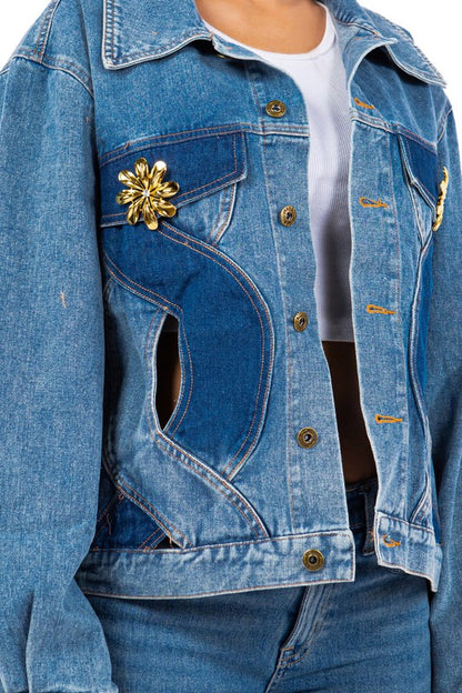 Heart of Gold Oversize Denim Jacket