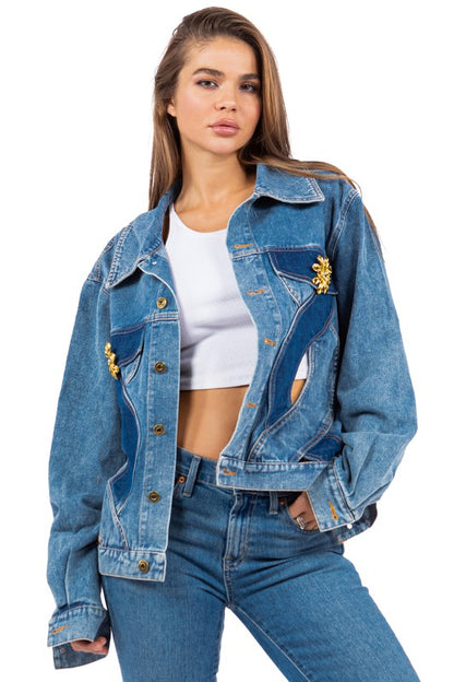 Heart of Gold Oversize Denim Jacket