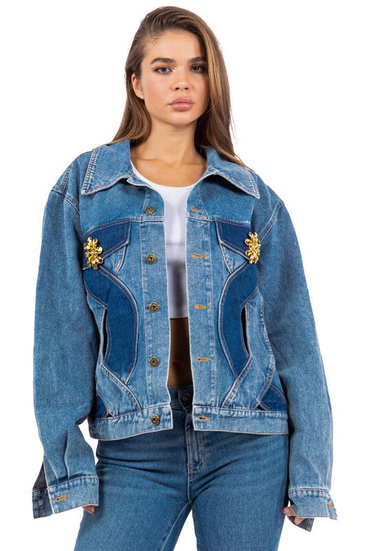 Heart of Gold Oversize Denim Jacket