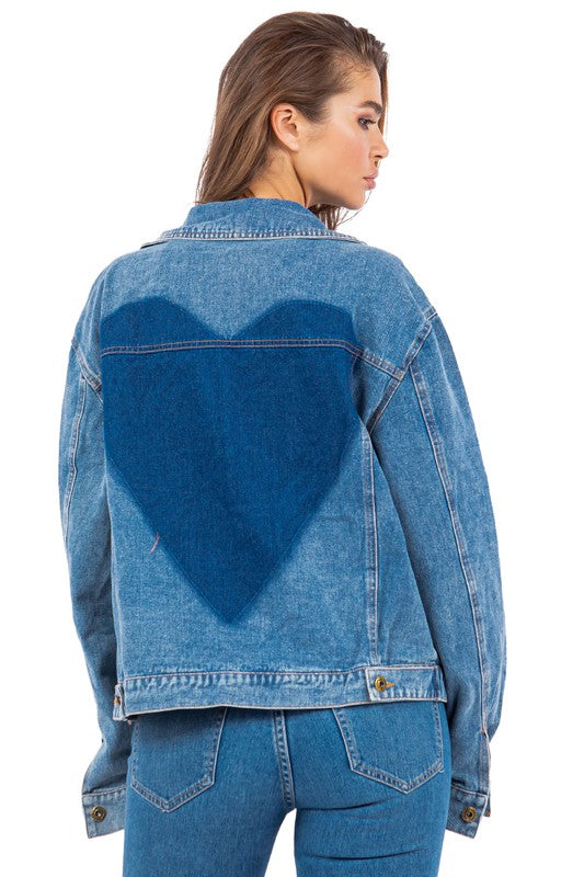 Heart of Gold Oversize Denim Jacket