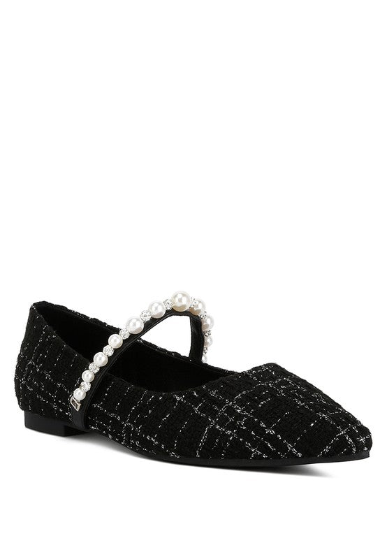 Mowie Tweed Mary Jane Ballet Flats