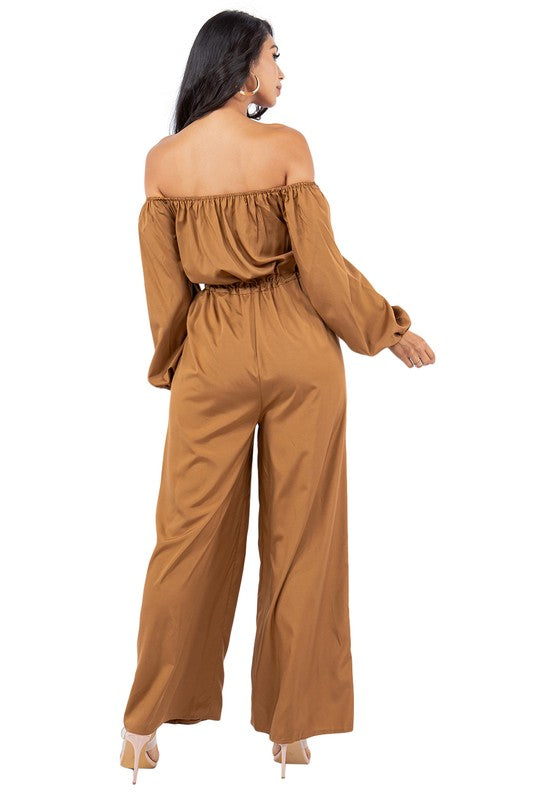 Off-Shoulder Cargo Style Jumpsuit