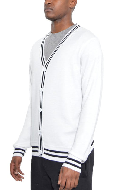 Men's Two Stripe Cardigan