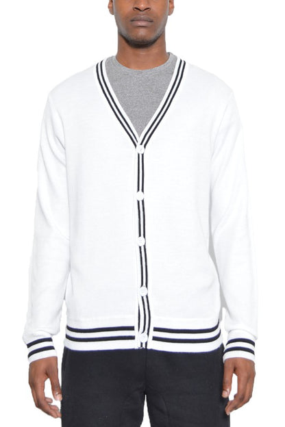 Men's Two Stripe Cardigan