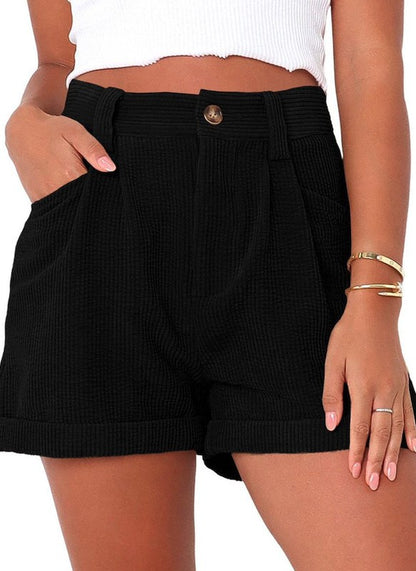 High waisted corduroy shorts