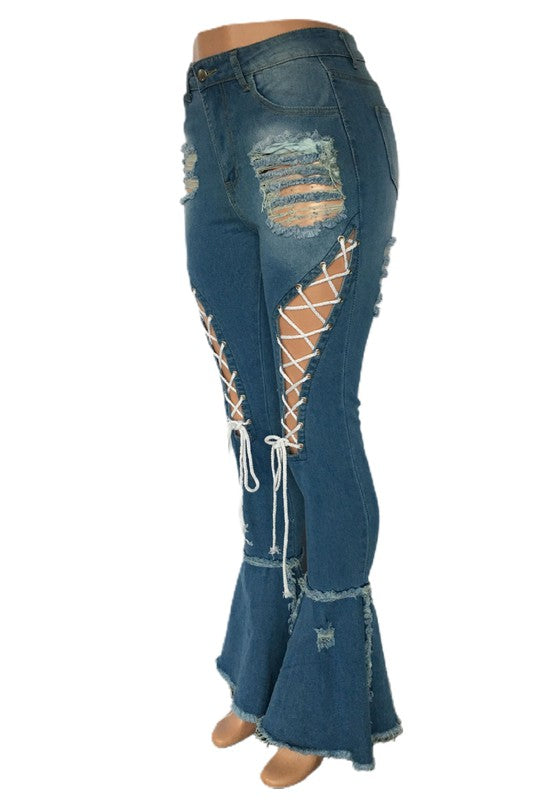 Multi-Cut Denim Skinny Jeans