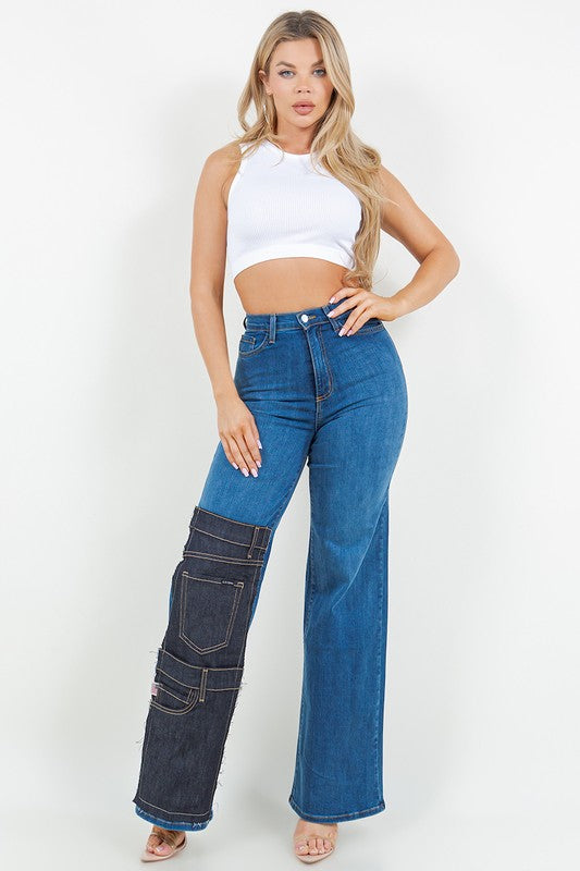 Janet Wide Leg jean in Medium Blue