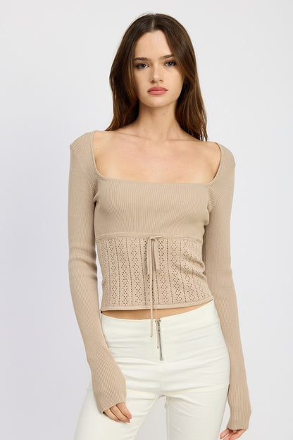 POINTELLE RIB TOP